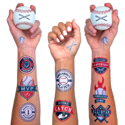 Baseball Achievement Temporary Tattoos