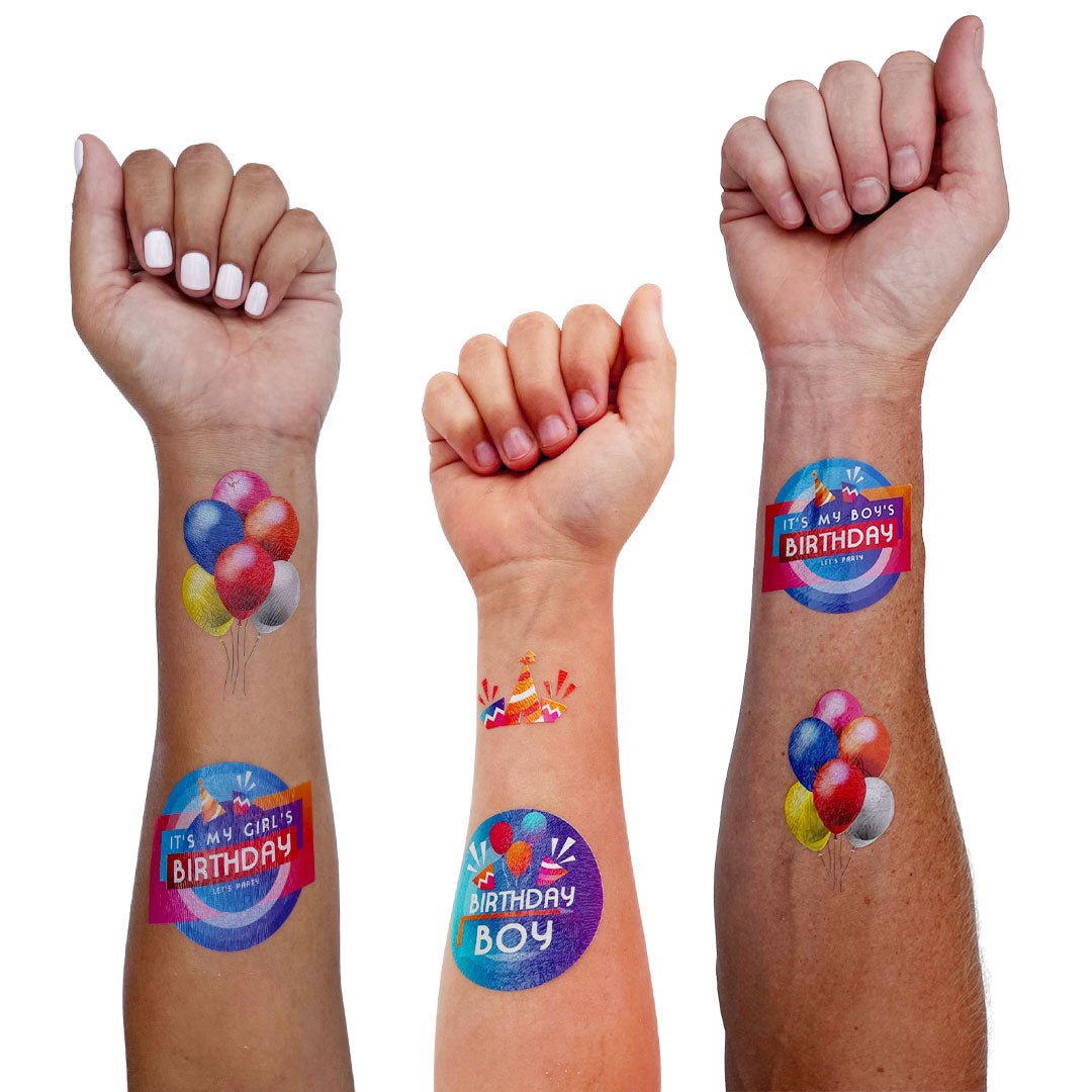 Kids Birthday Party Temporary Tattoos